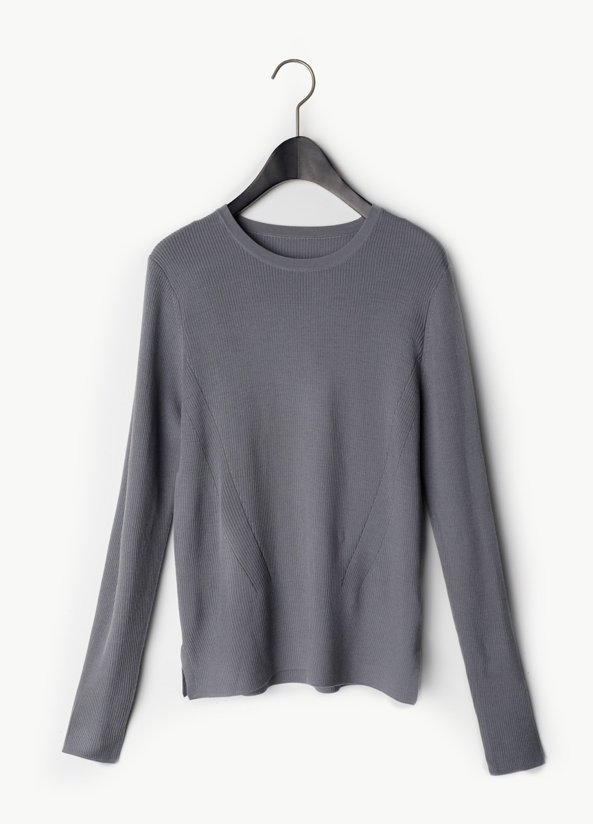 簡約羅紋質感美麗諾針織長袖